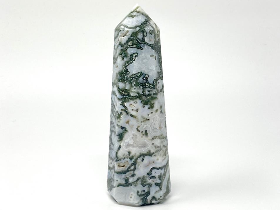 Moss Agate Crystal Point Large 15.6cm