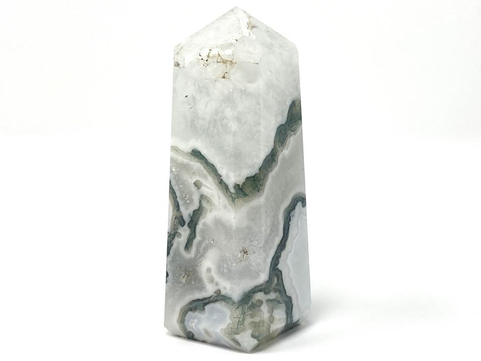 Druzy Moss Agate Crystal Tower 7cm