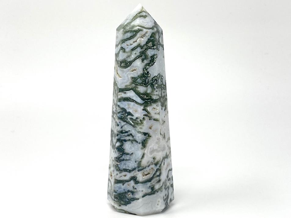 Moss Agate Crystal Point Large 15.6cm