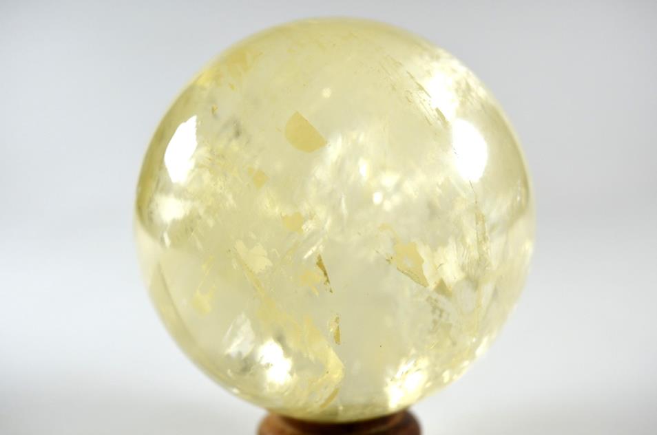 Polished Optical Honey Calcite Crystal Sphere Large 8.3cm