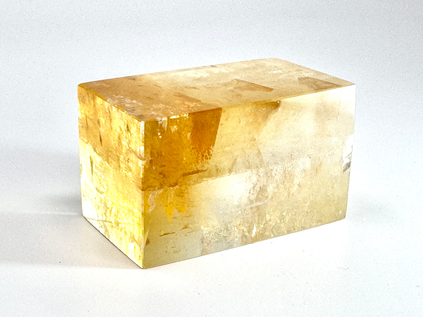 Polished Optical Honey Calcite Crystal 6.6cm