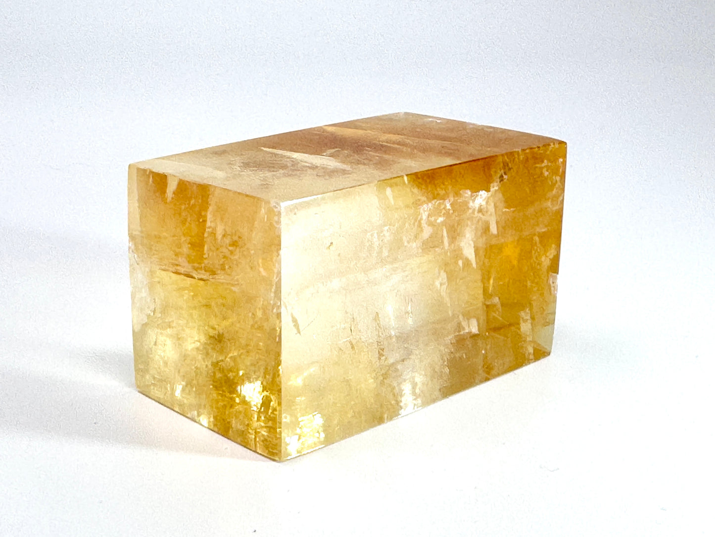 Polished Optical Honey Calcite Crystal 6.6cm