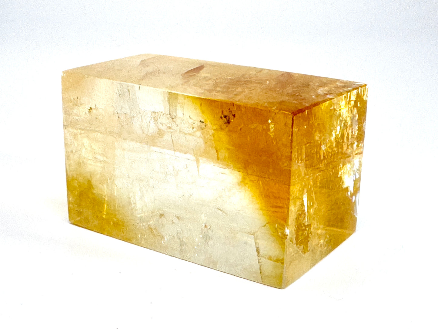 Polished Optical Honey Calcite Crystal 6.6cm