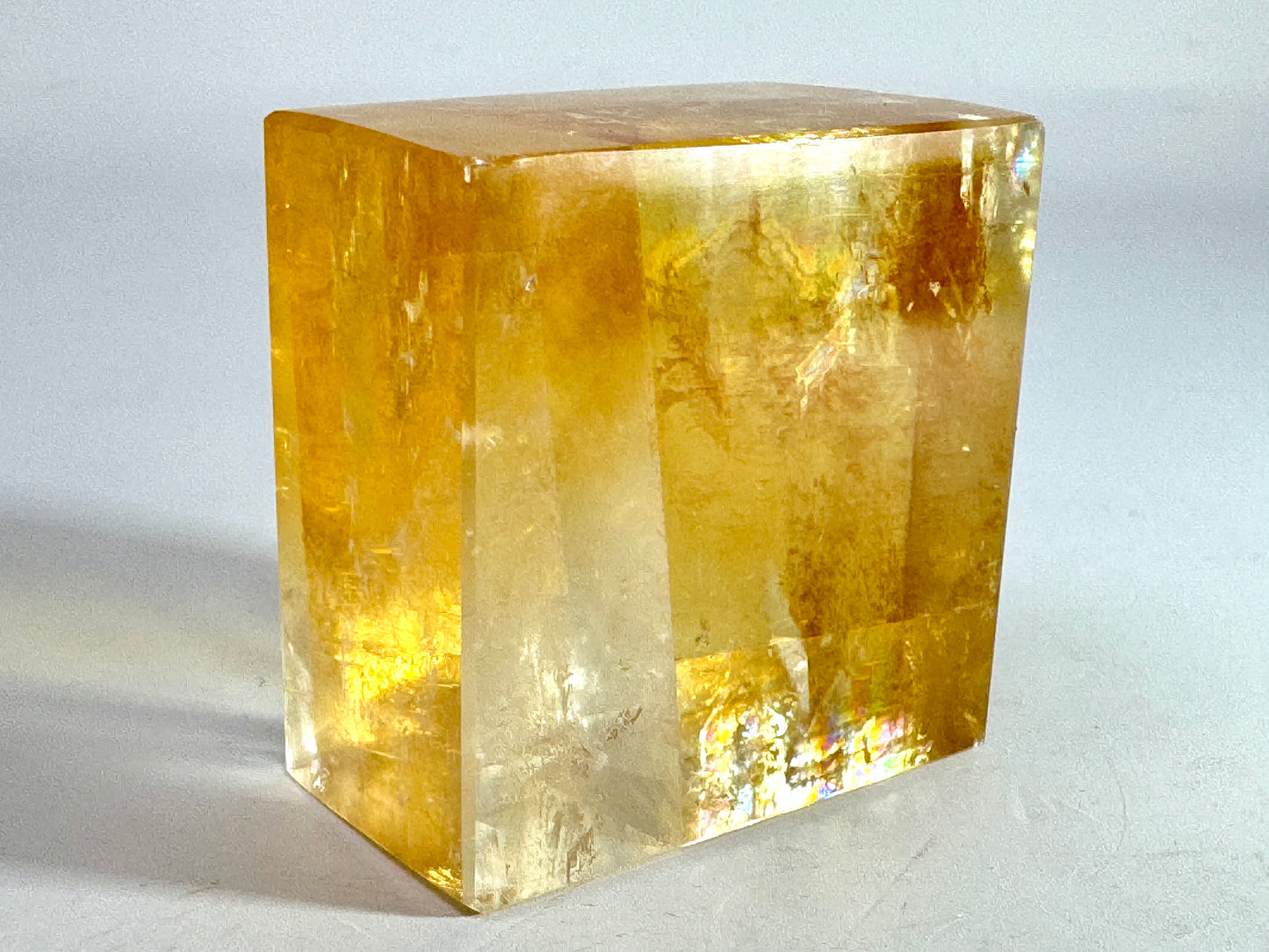 Polished Optical Honey Calcite Crystal 4.7cm