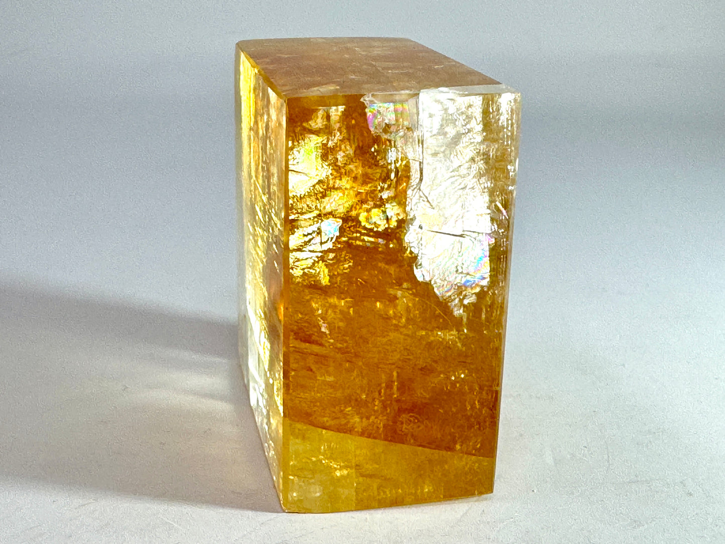 Polished Optical Honey Calcite Crystal 4.7cm