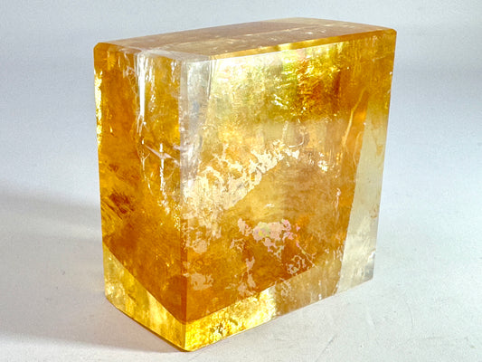 Polished Optical Honey Calcite Crystal 4.7cm