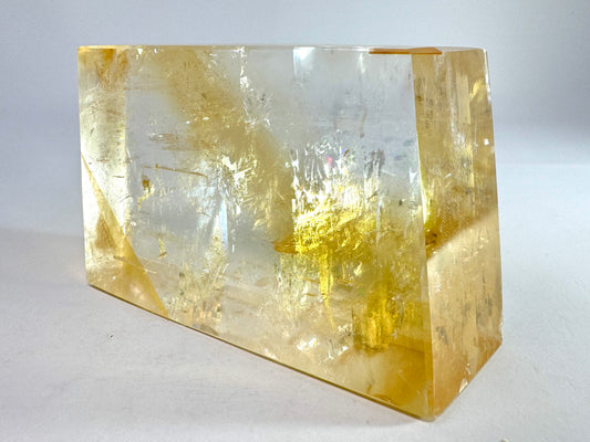 Polished Optical Honey Calcite Crystal Large 9.5cm