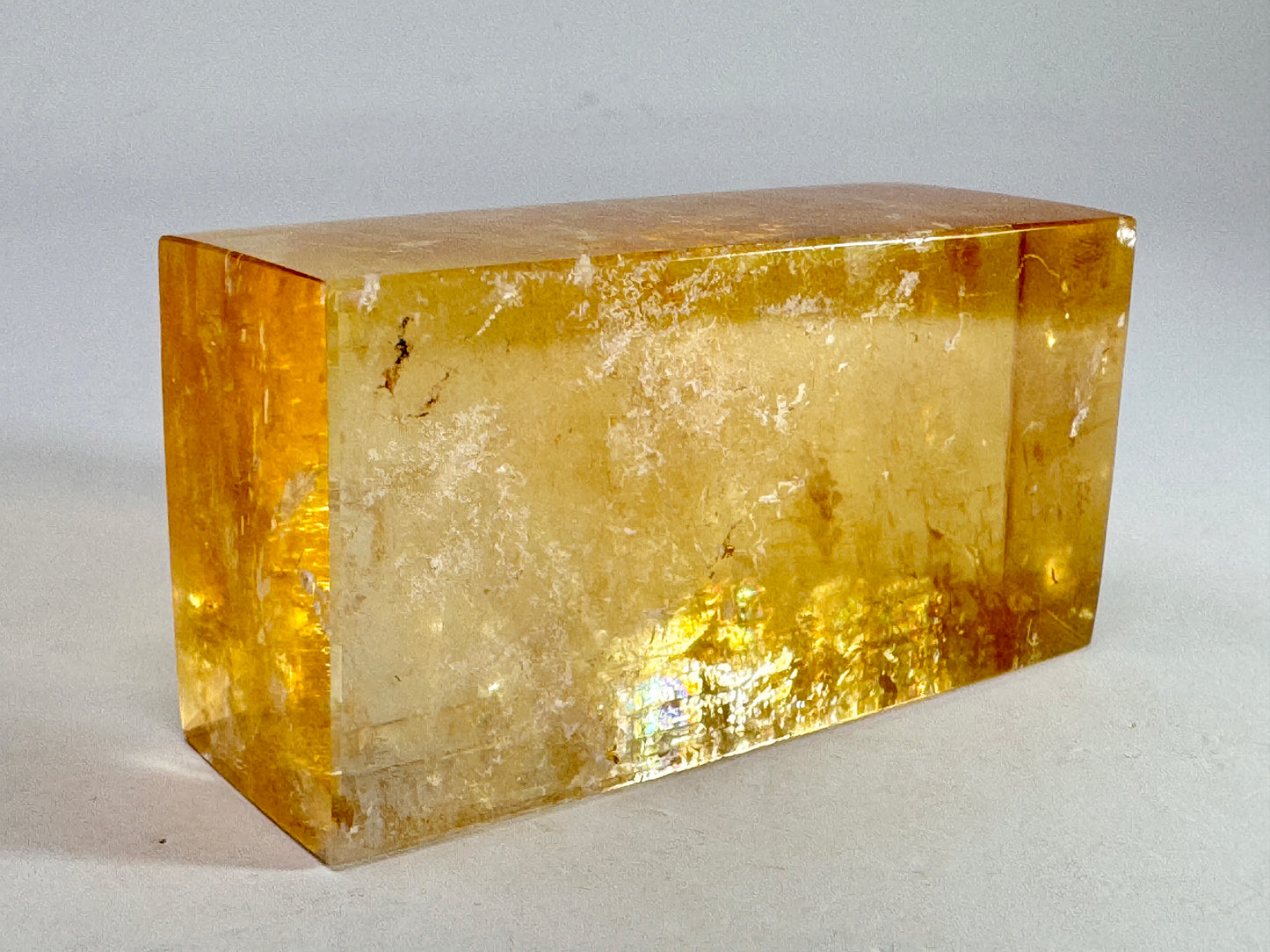 Polished Optical Honey Calcite Crystal 7.4cm