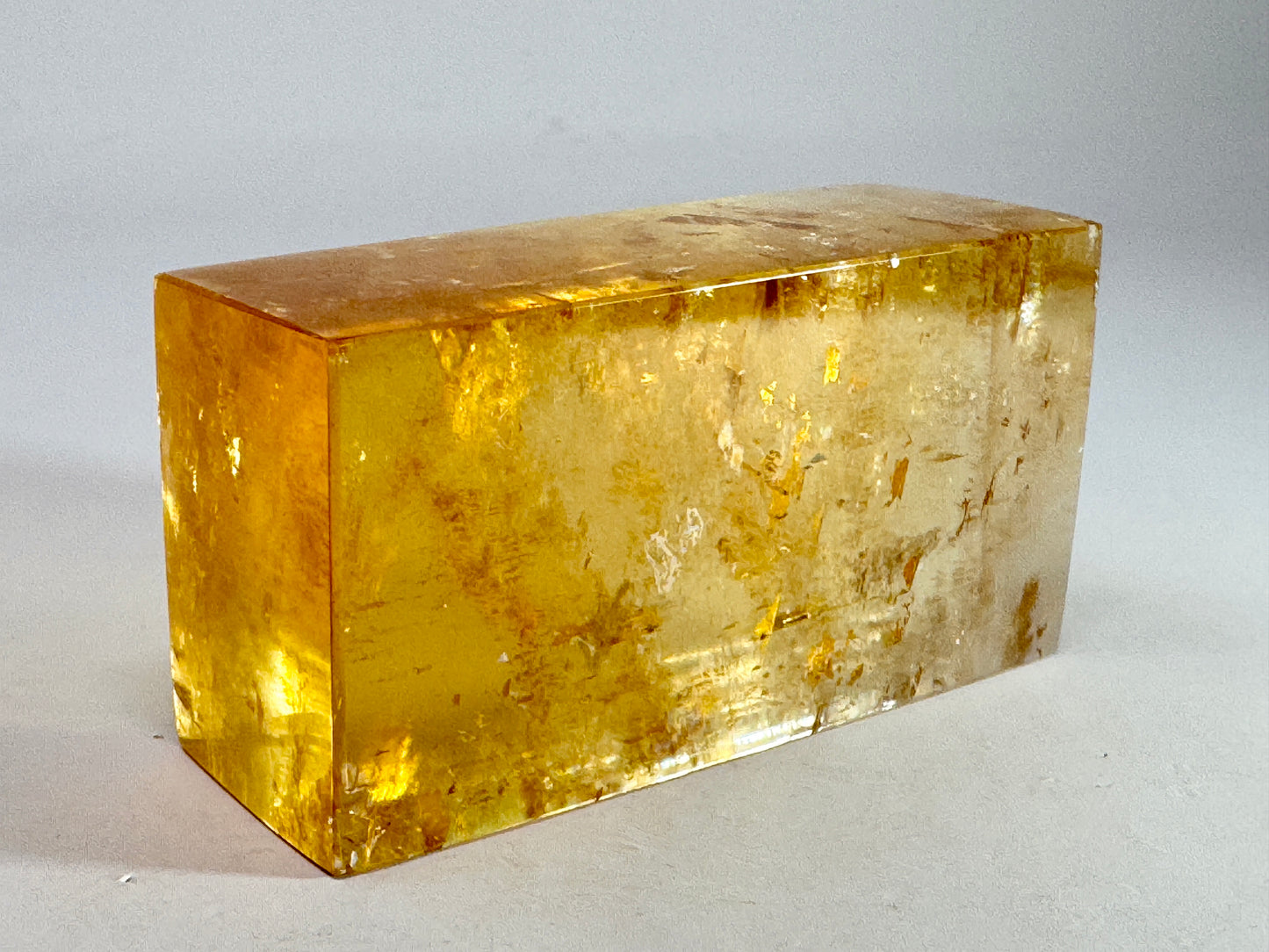 Polished Optical Honey Calcite Crystal 7.4cm