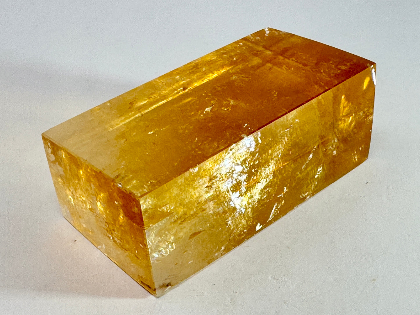 Polished Optical Honey Calcite Crystal 7.4cm