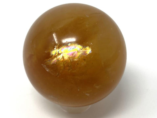 Polished Optical Honey Calcite Crystal Sphere 4.2cm