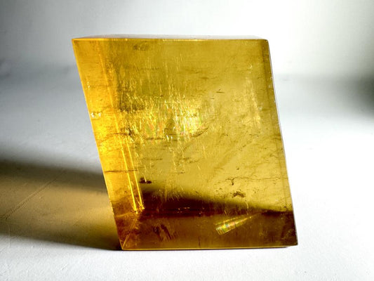 Polished Optical Honey Calcite Crystal 5.8cm