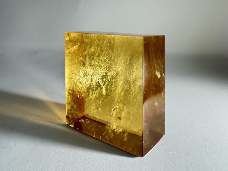 Polished Optical Honey Calcite Crystal 5.8cm