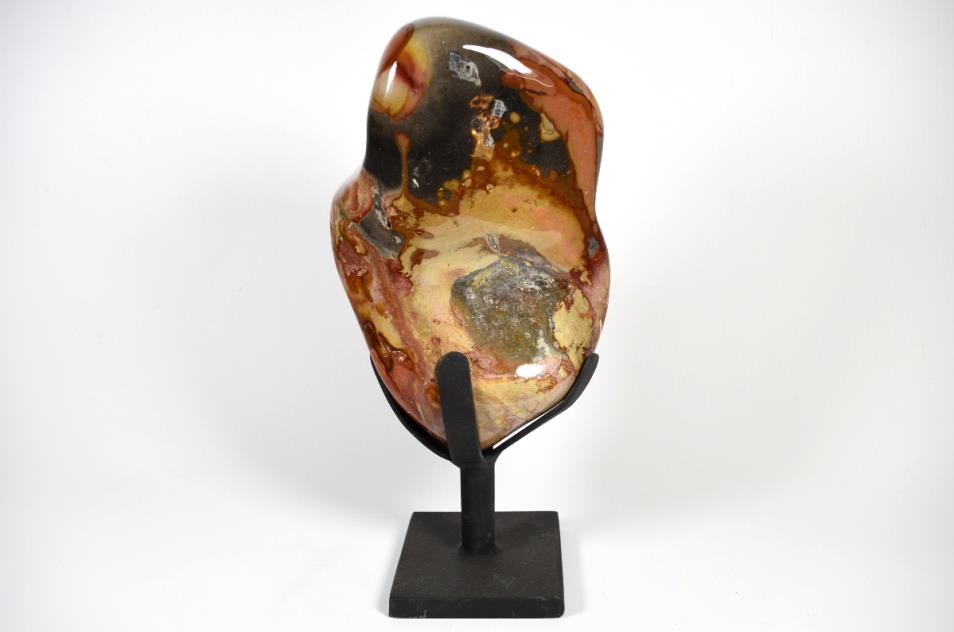 Polychrome Jasper Crystal Freeform Mounted Large 26.5cm