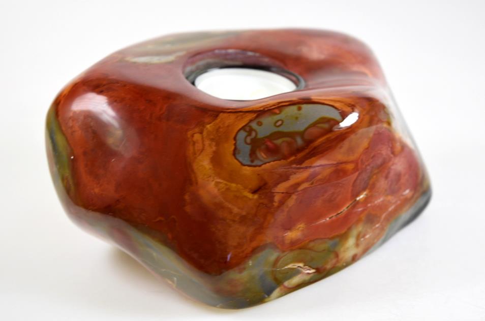 Polychrome Jasper Crystal Tea Light Candle Holder Large 16cm