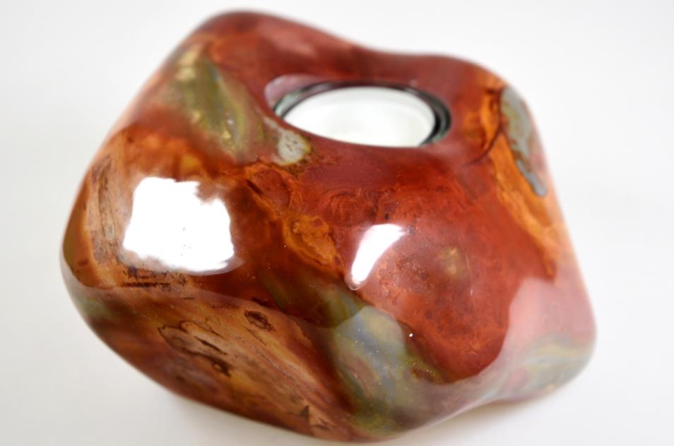 Polychrome Jasper Crystal Tea Light Candle Holder Large 16cm