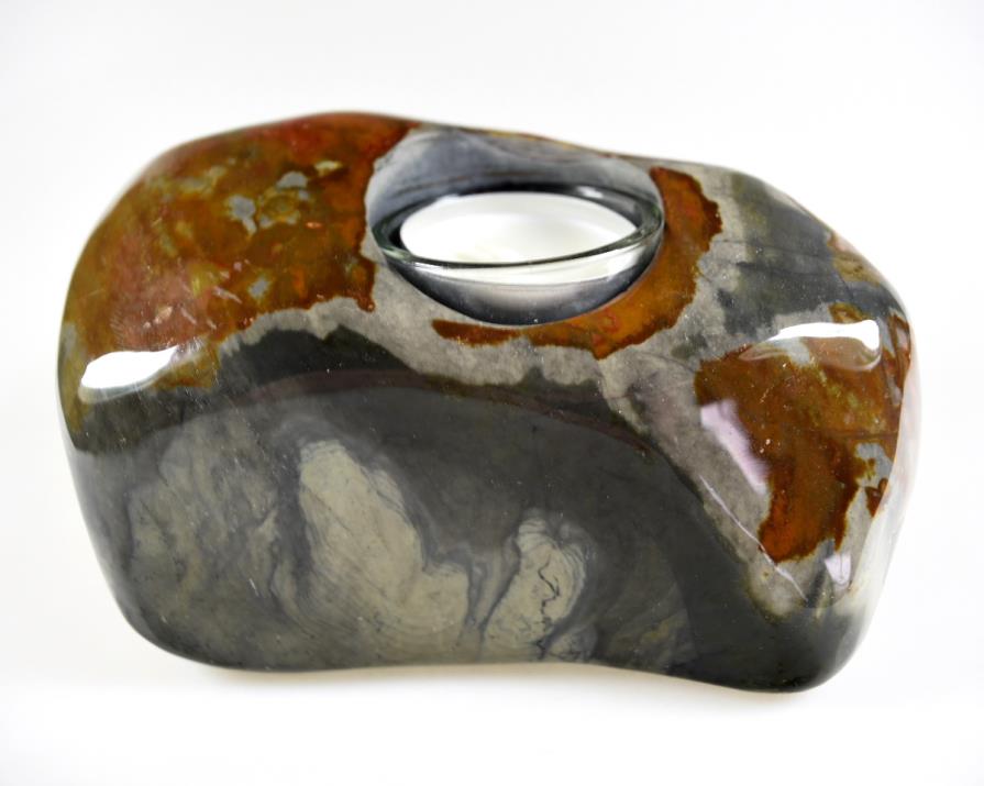 Polychrome Jasper Crystal Tea Light Candle Holder Large 14.5cm