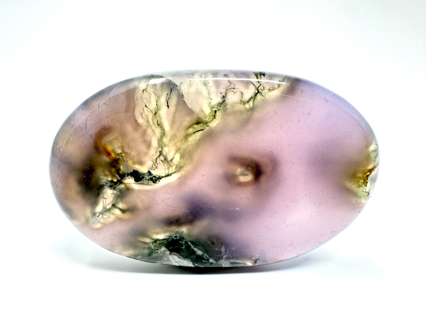 Purple Moss Agate Crystal Pebble 6.4cm