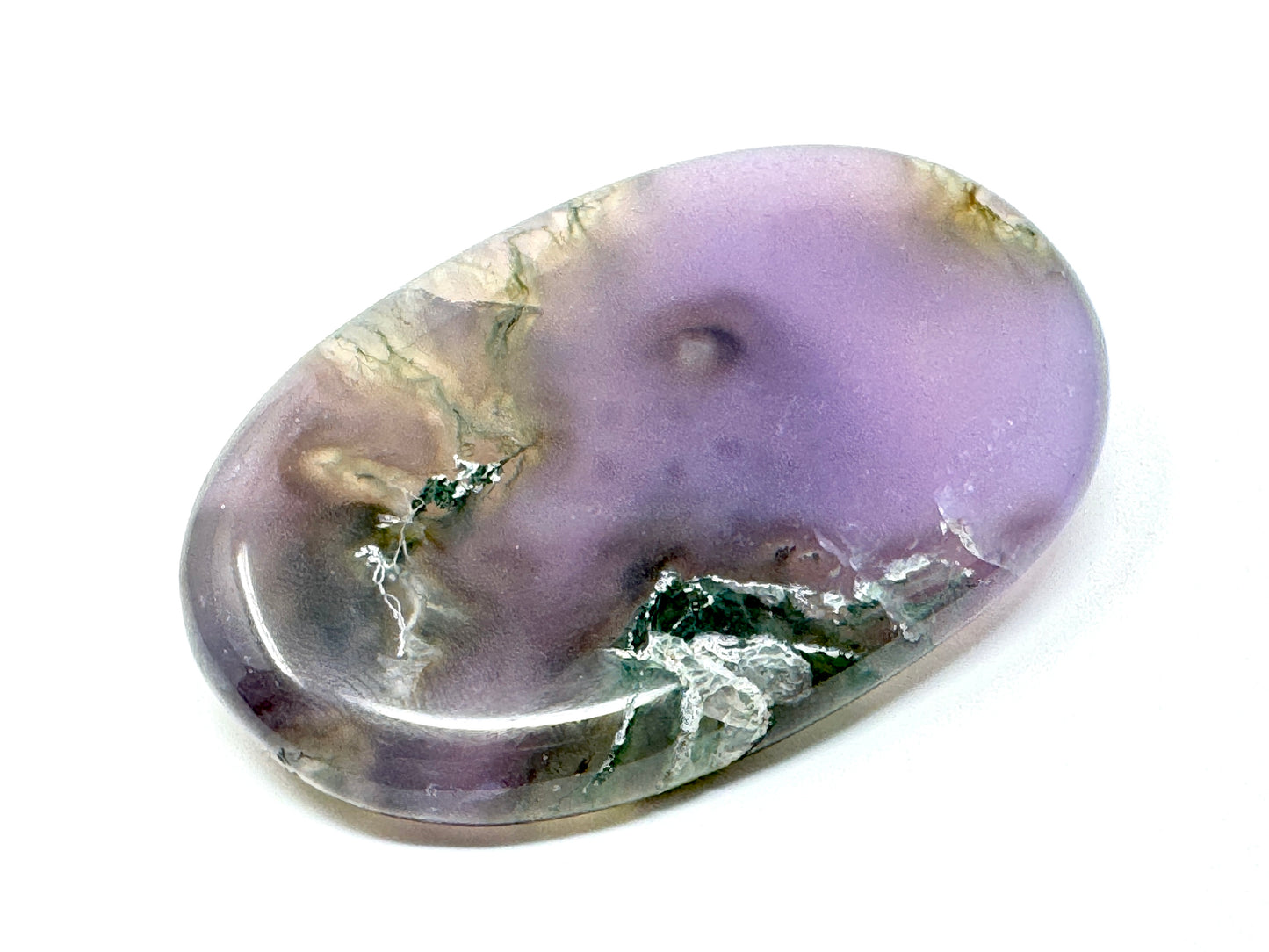 Purple Moss Agate Crystal Pebble 6.4cm