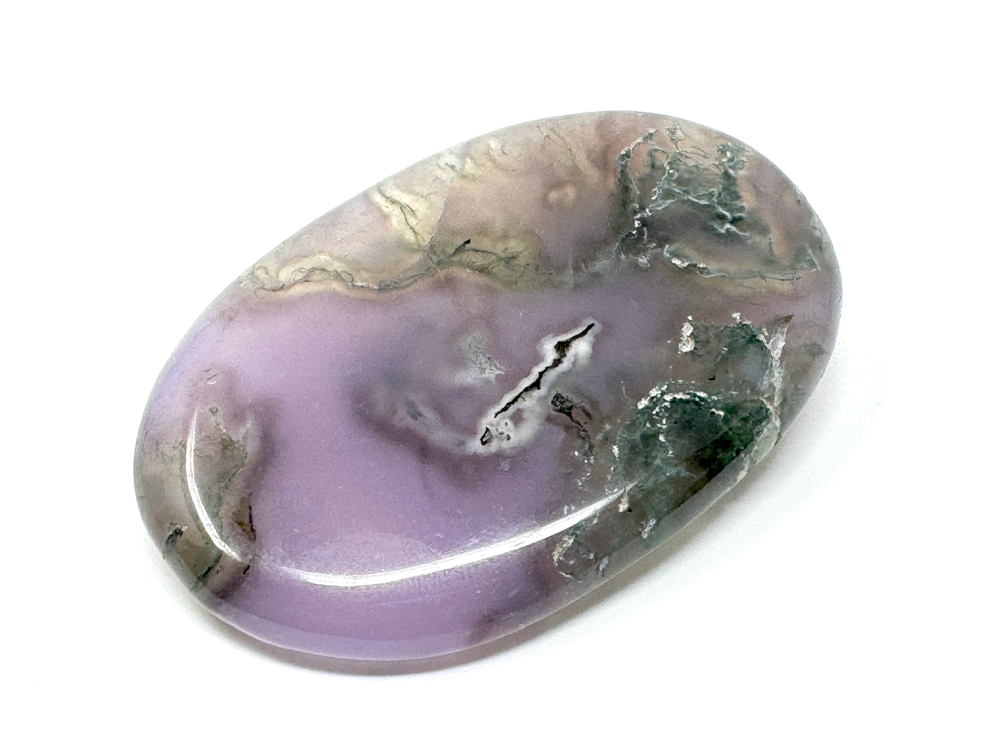 Purple Moss Agate Crystal Pebble 6.4cm