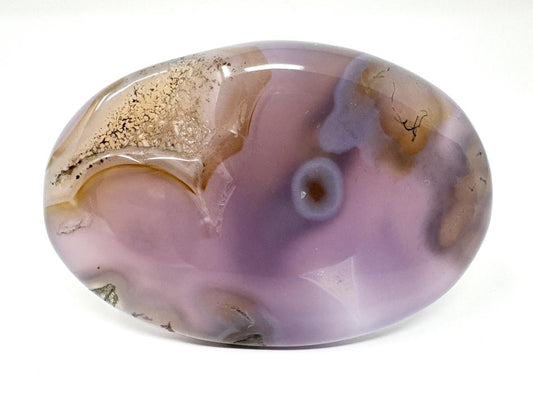 Druzy Purple Moss Agate Crystal Pebble 6.3cm