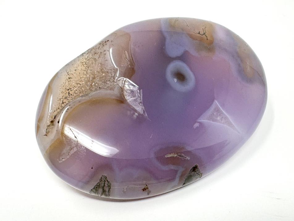 Druzy Purple Moss Agate Crystal Pebble 6.3cm