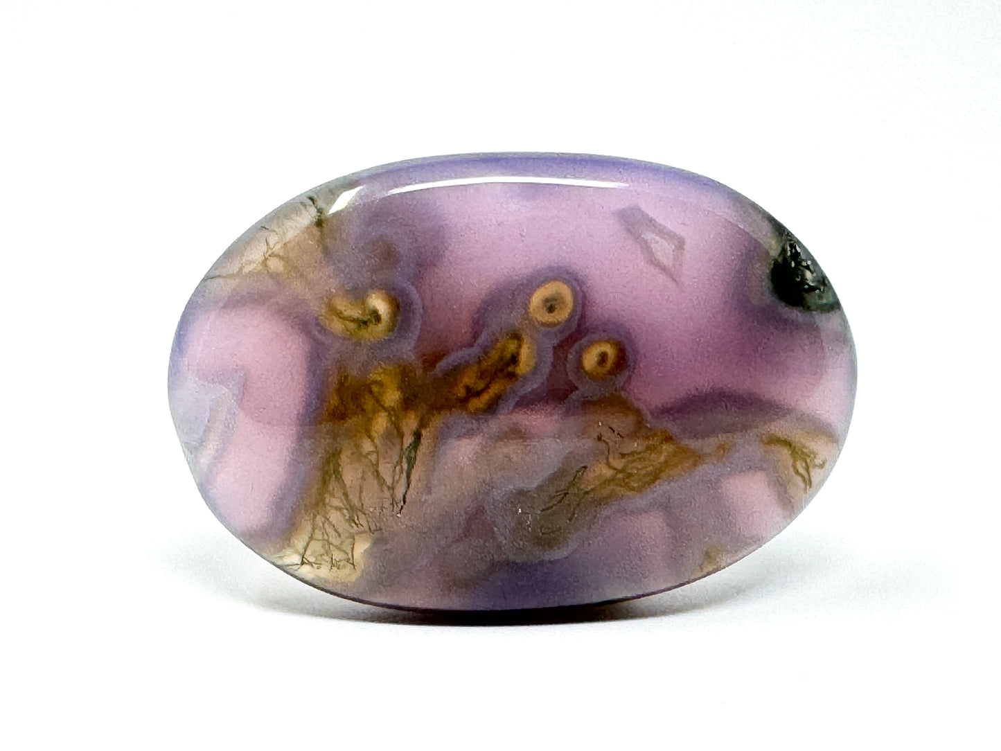 Purple Moss Agate Crystal Pebble 6.4cm