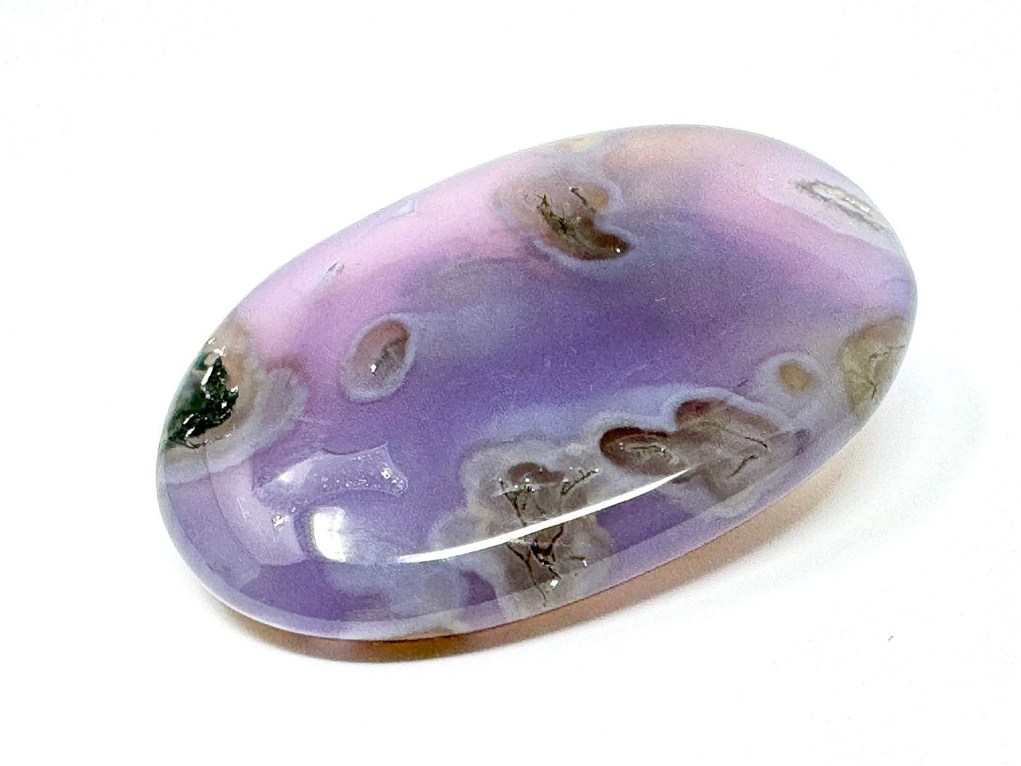 Purple Moss Agate Crystal Pebble 6.4cm