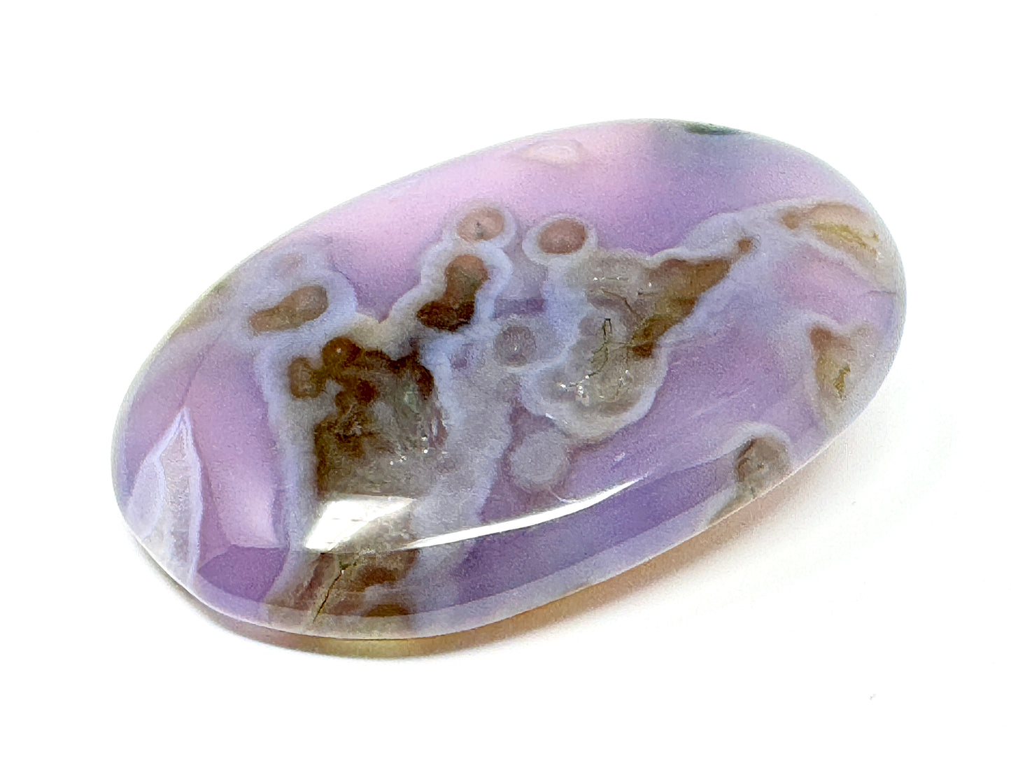 Purple Moss Agate Crystal Pebble 6.4cm