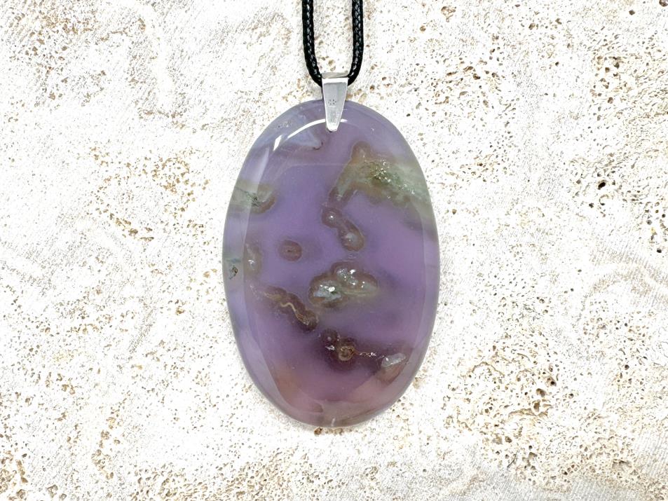 Purple Moss Agate Pendant Oval Large 5.6cm