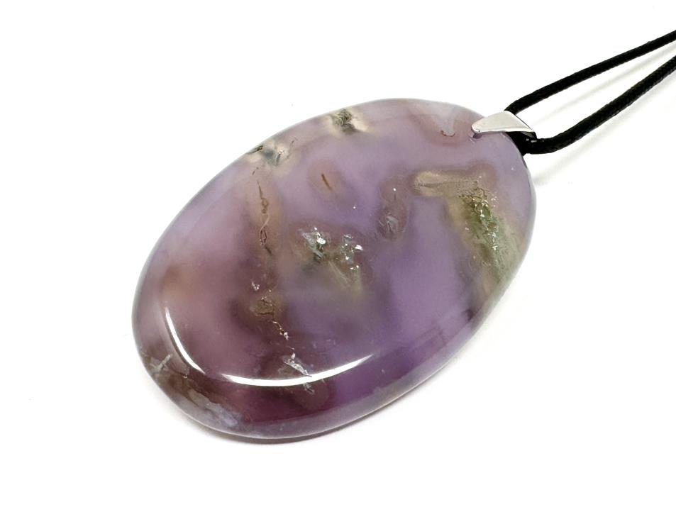 Purple Moss Agate Pendant Oval Large 5.6cm