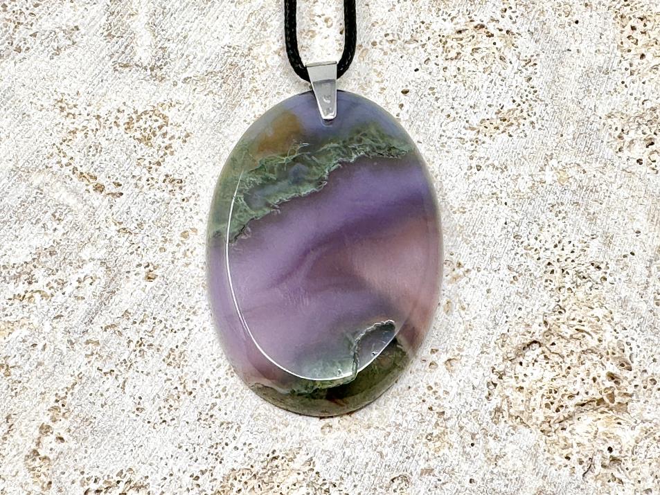 Purple Moss Agate Pendant Oval 4.9cm