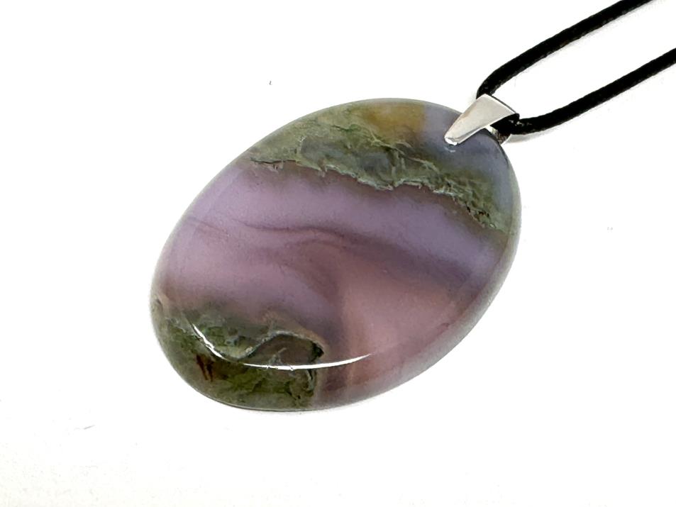 Purple Moss Agate Pendant Oval 4.9cm