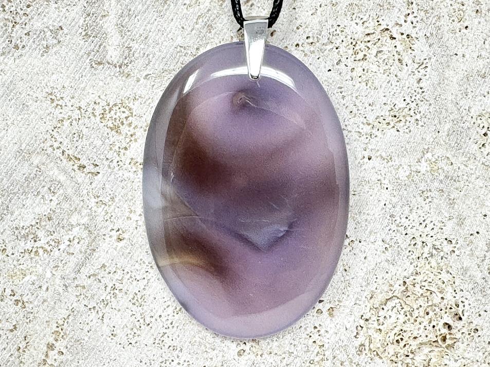 Purple Moss Agate Pendant Oval Large 5.8cm