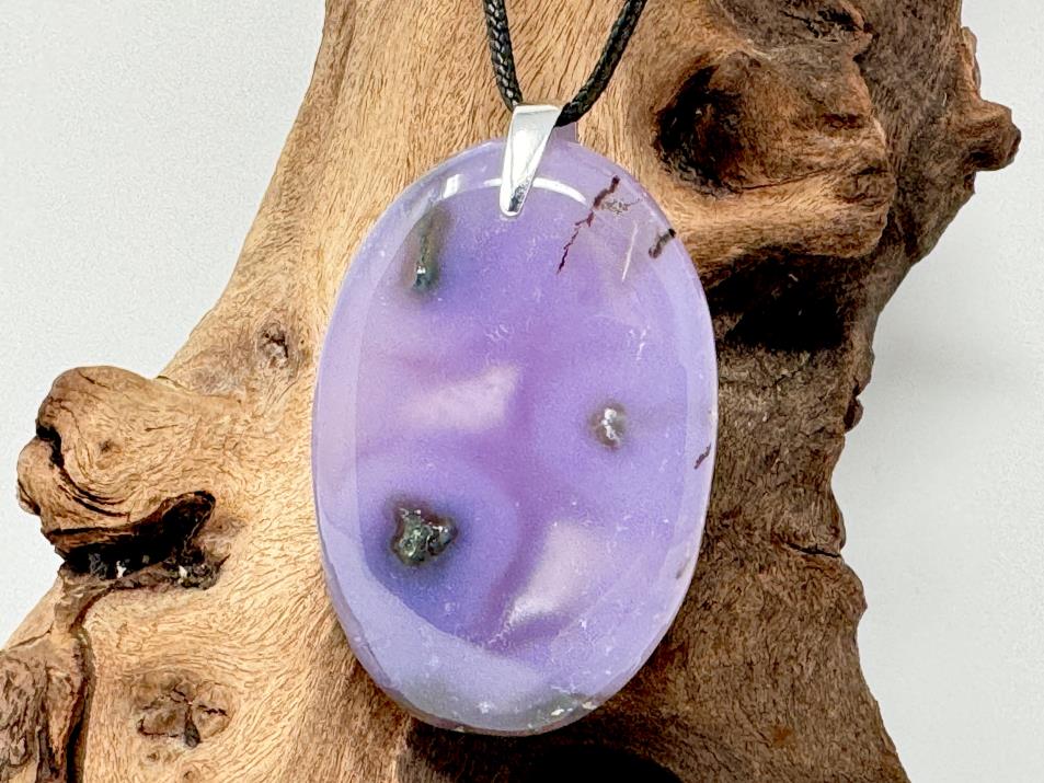 Purple Moss Agate Pendant Oval Large 5.6cm