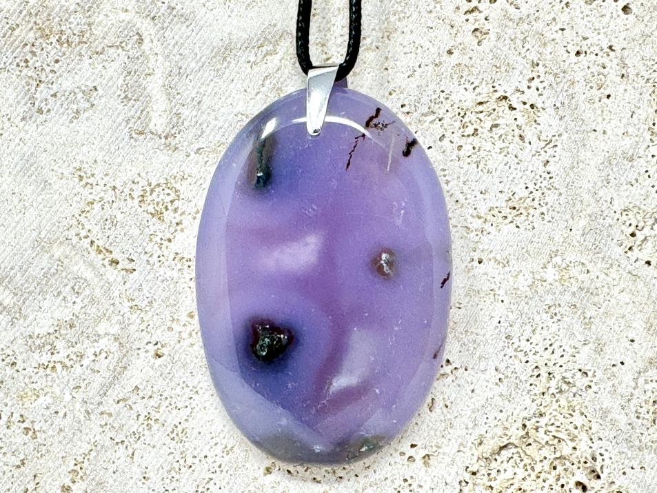 Purple Moss Agate Pendant Oval Large 5.6cm