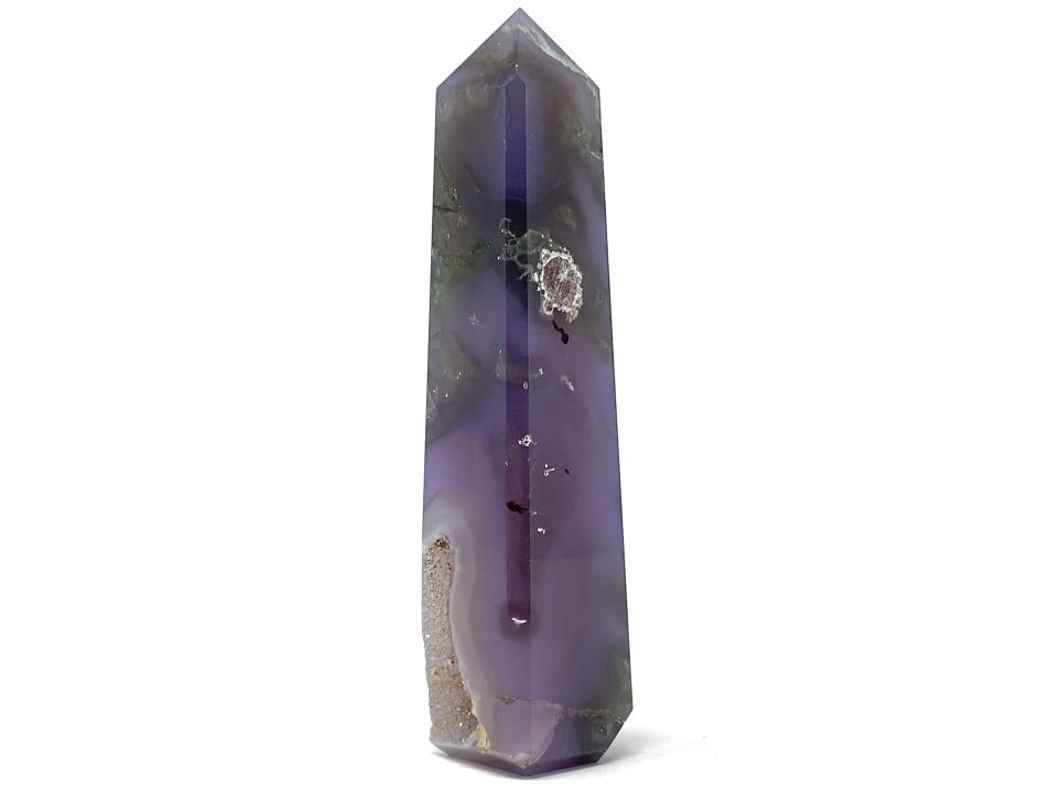 Druzy Purple Moss Agate Crystal Tower 12.1cm