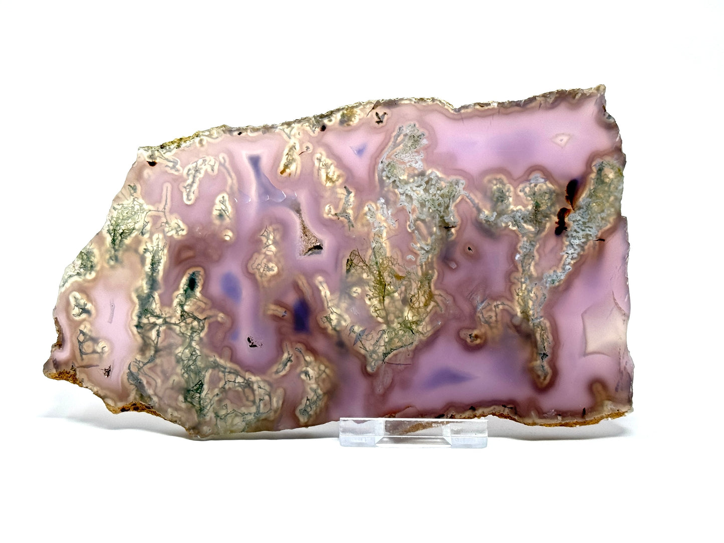 Large Druzy Purple Moss Agate Crystal Slice 17cm