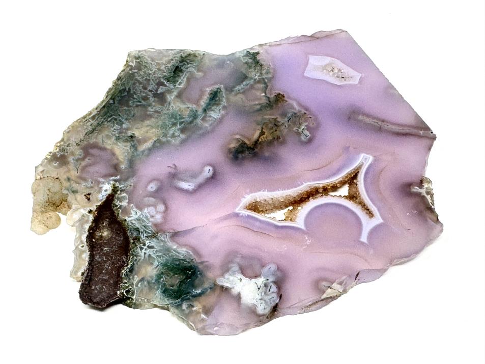 Druzy Purple Moss Agate Crystal Slice 12.2cm