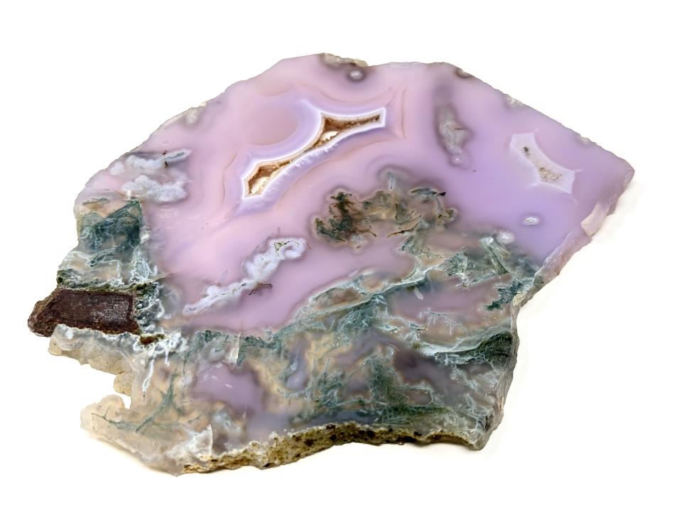 Druzy Purple Moss Agate Crystal Slice 12.2cm