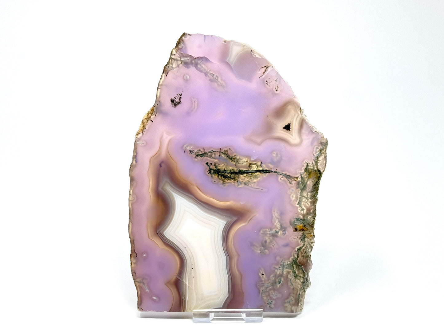 Purple Moss Agate Crystal Slice 16.5cm