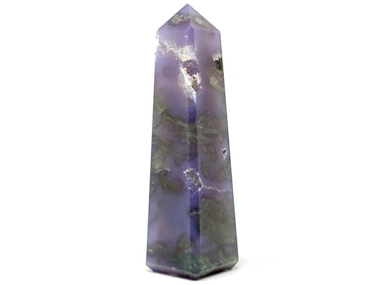 Druzy Purple Moss Agate Crystal Tower 10.3cm