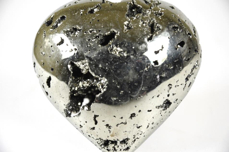 Pyrite Crystal Heart Large 7.2cm