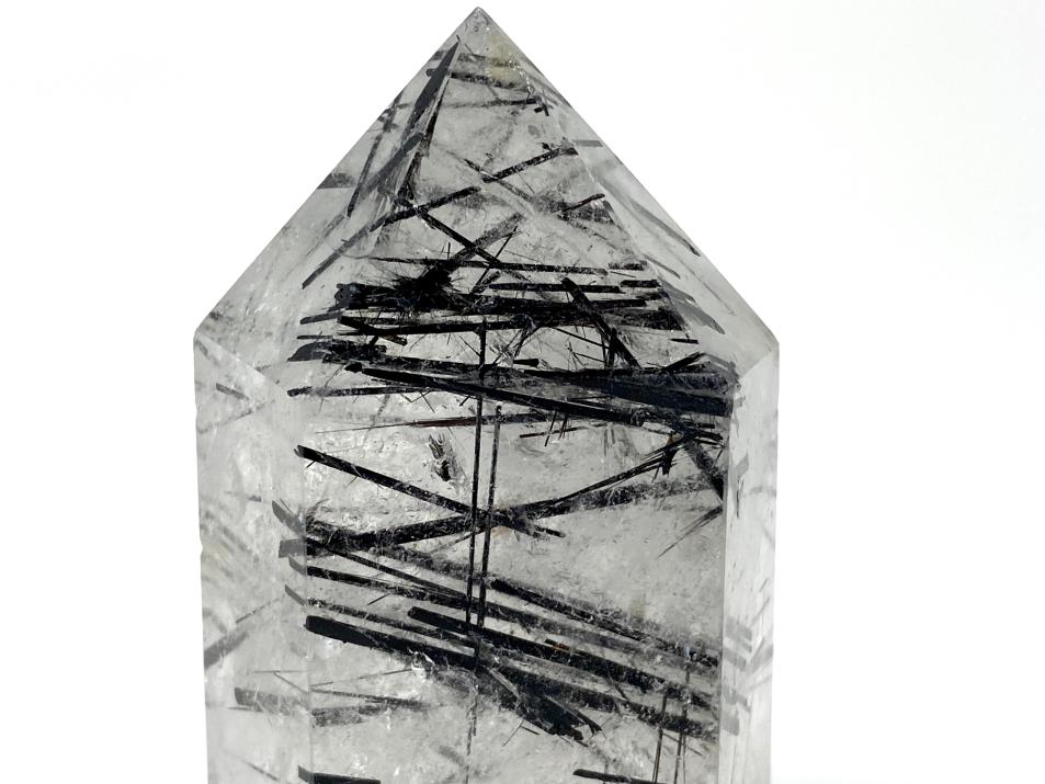 Quartz With Tourmaline Crystal Point Large 7.6cm