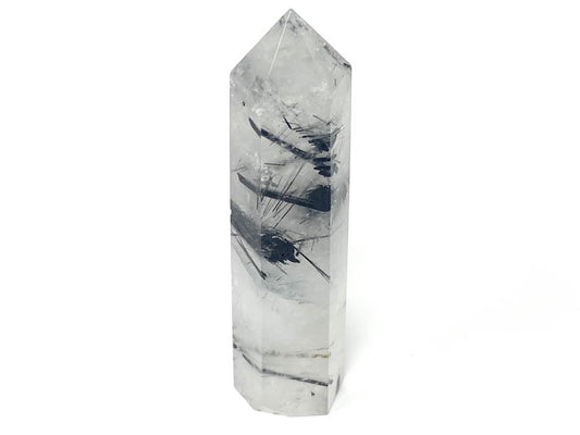 Quartz With Tourmaline Crystal Point 9.9cm