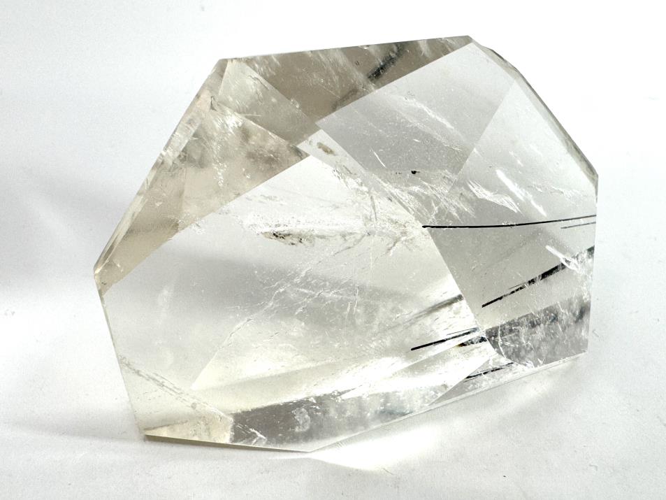 Quartz with Tourmaline Crystal Faceted 8cm