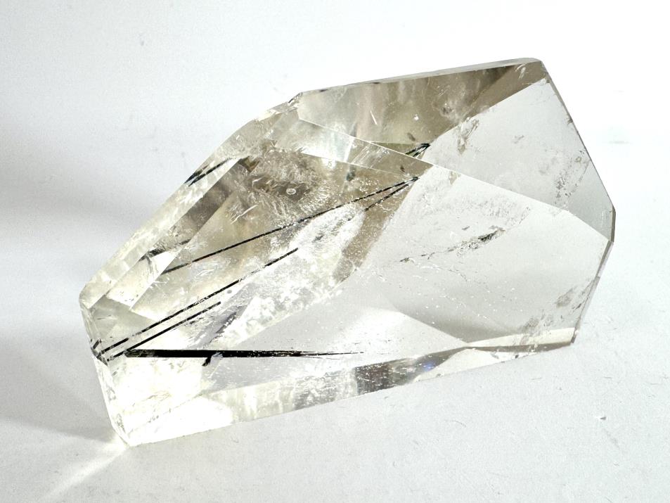 Quartz with Tourmaline Crystal Faceted 8cm