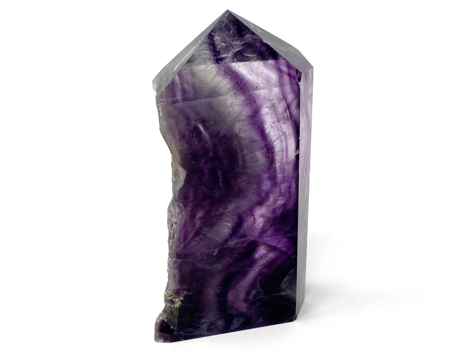 Purple Rainbow Fluorite Crystal Wave Point 12.7cm