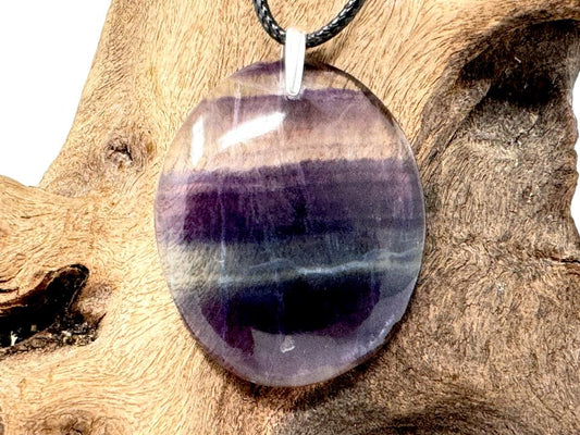 Rainbow Fluorite Pendant Oval 3.9cm