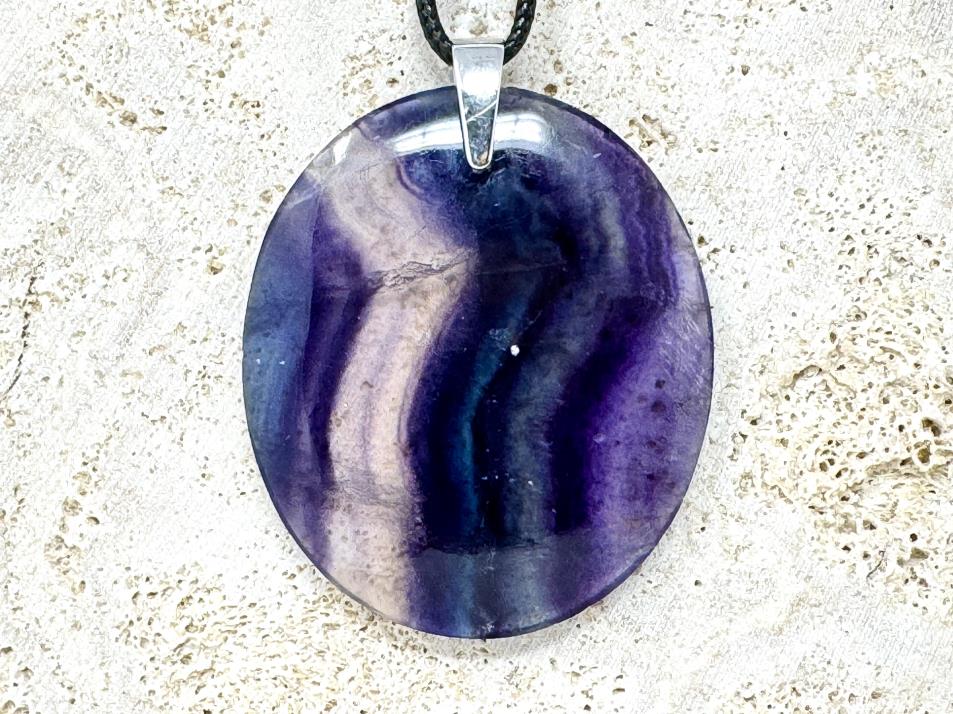 Rainbow Fluorite Pendant Oval Large 4.9cm